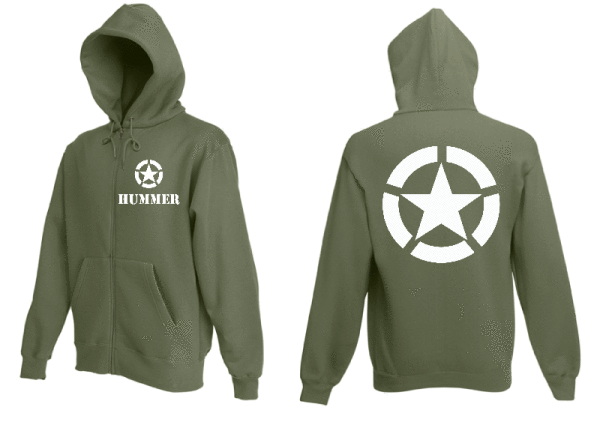 Hummer mit Allied Star Kapu Jacke Größe S-XXL Weiß XL Oliv/Khaki